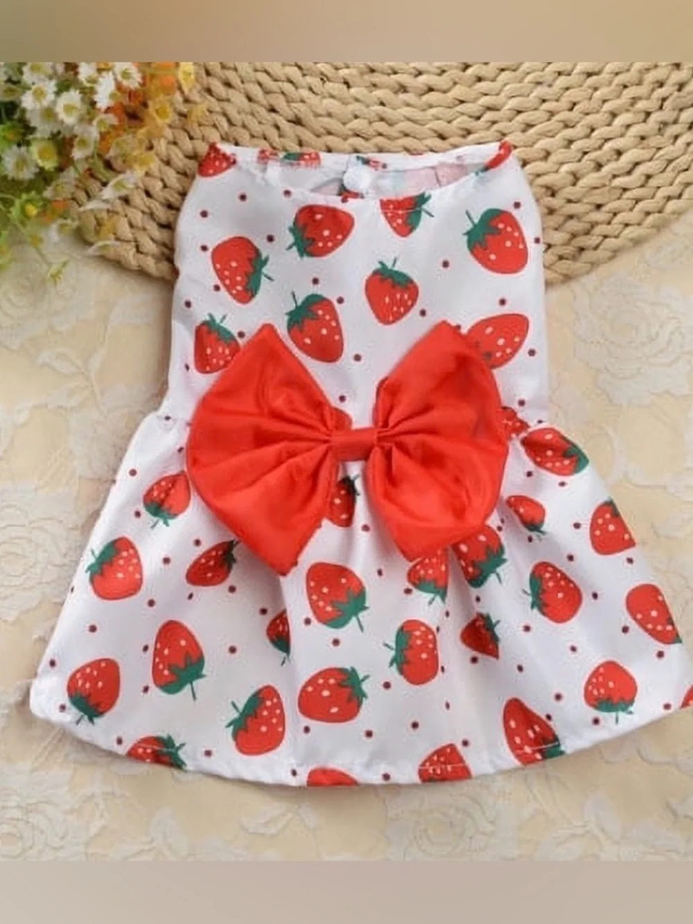Dog Princess Dress Pet Skirt Cute Printed Bow Lace Dog Dress size L